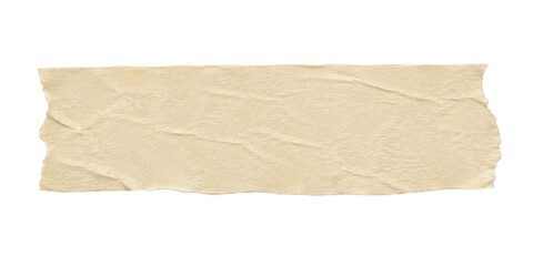 Fototapeta premium A strip of beige masking tape with a wrinkled texture isolated on transparent background