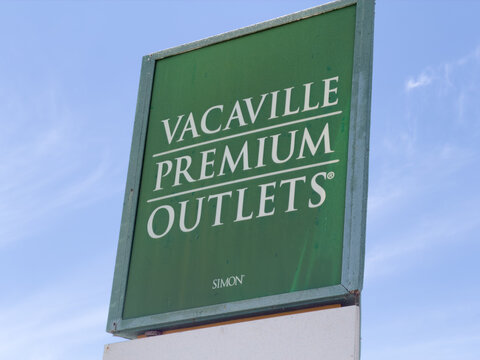 Vacaville Premium Outlets Shopping Center Sign in California