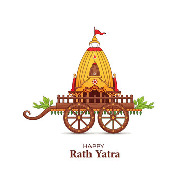 Happy Rath Yatra Festival Chariot Illustration - Spiritual Celebration