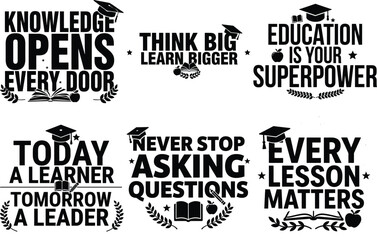 Obraz premium Knowledge opens every door think big learn bigger education is your superpower.