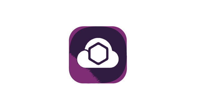 Cloud Computing Technology Icon with Hexagon Shape.