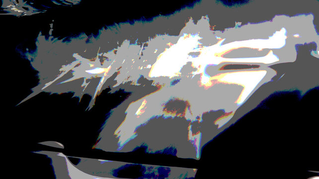 Abstract glitch art flash explosion texture in high contrast cyberpunk digital style. Dramatic bright light burst on dark background for sci-fi poster, album cover, and web design backdrop.