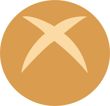 French Boule Bread Flat Vector Icon Minimal Artisan Bakery Illustration
