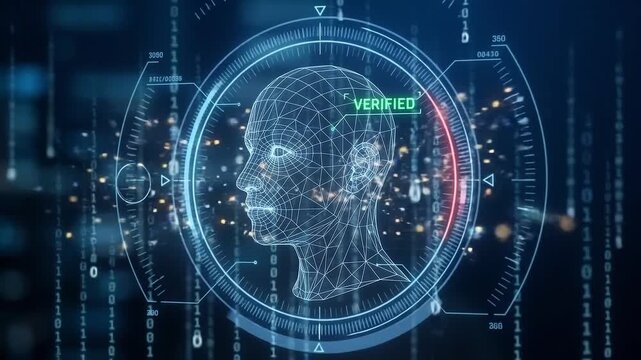 Deepfake detection and identity verification interface using AI for fraud prevention and cybersecurity authentication protecting digital identity with advanced technology ensuring secure access