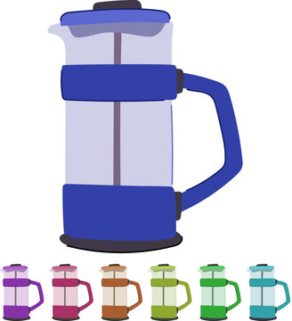 morning french press coffee cartoon. fresh glass, caffeine kitchen, table black morning french press coffee sign vector
