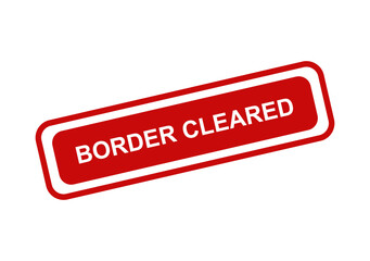 Fototapeta premium Red rectangular stamp with white text border cleared isolated for documents and official legal paper work approval isolated on transparent background