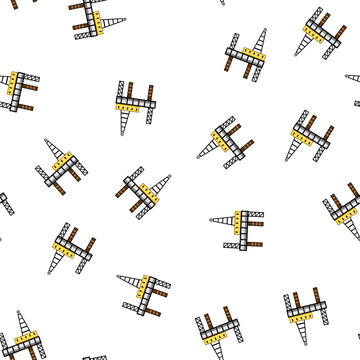 pattern ging oil rig cartoon. hydrocarbons wellhead, blowout jackup, semisubmersible floater ging oil rig sign vector