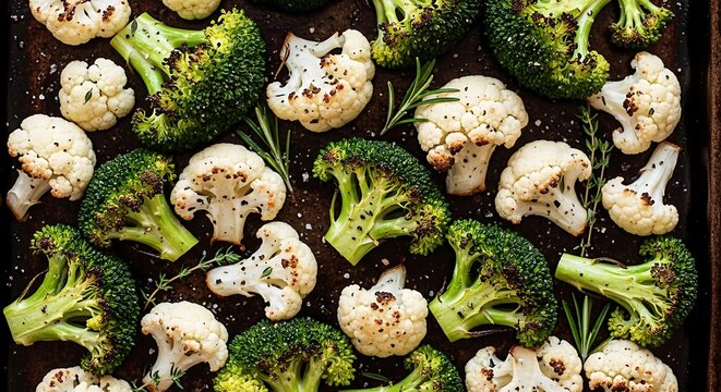 Roasted Broccoli  Cauliflower.