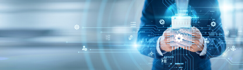 Administrators use mobile settings menus to configure system preferences, manage security, and adjust user permissions. Optimizing the device environment for secure and personalized usage. © NexPix