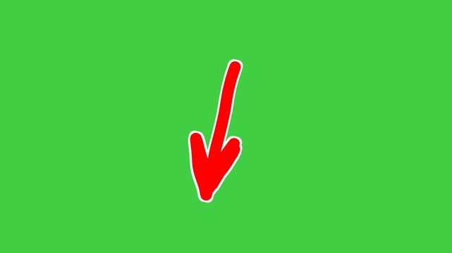 Up Arrow diagonal up left pointing animation green screen motion graphics with white outline pointing upward.Arrow gently bounces and pulses to attract attention, ideal for highlighting important elem
