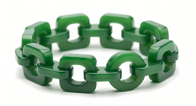 Emerald Green Jadeite Chain Link Bracelet
