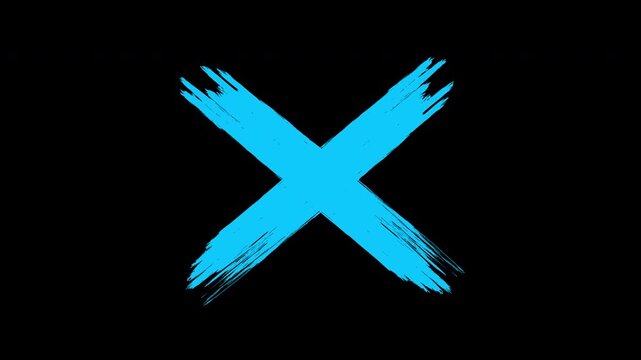 4K red, Cancel Cross Mark Icon Rejection Alert Animation.