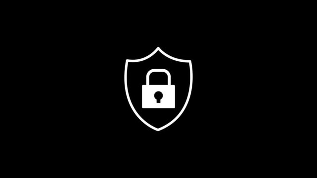 Obscurity Shield icon with Lock icon animation on black background.