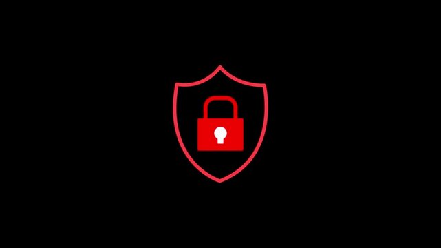 Obscurity Shield icon with Lock icon animation on black background.