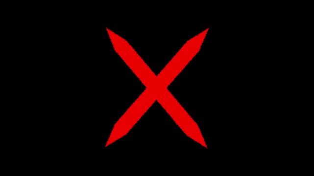 4K red, Cancel Cross Mark Icon Rejection Alert Animation.