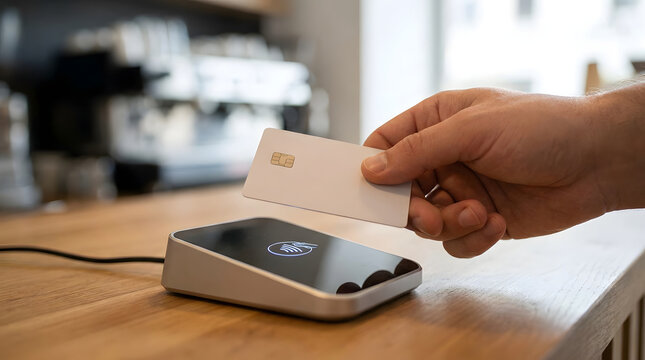 Hand payment credit card contactless terminal chip technology transaction cashier