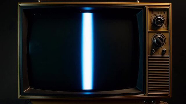 Vintage TV Shutdown - Pixel Collapse Into Singularity