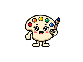 Fototapeta premium Cute Art Palette Character
