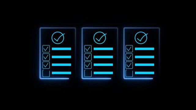 Businessman marking checklist with loading progress bar. Concept of task tracking, project development, management 4k video.