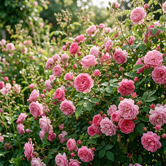 Obraz premium Pink and red flowering ground cover plant in bloom.