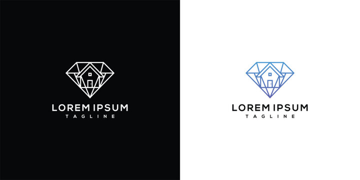 Premium Diamond House Logo for Real Estate and Luxury Brands