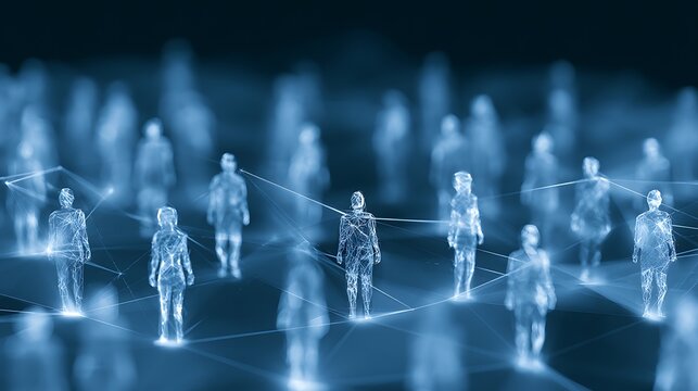 Intelligent AI workforce communicating through global digital mesh, autonomous decision engines, cloud orchestration