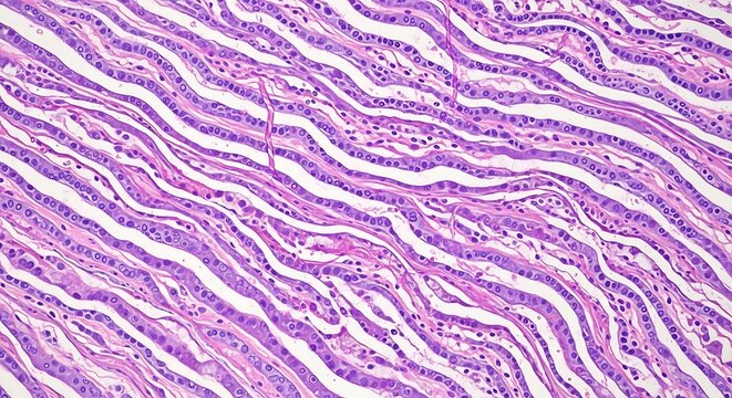 microscopic view of tissue under magnification