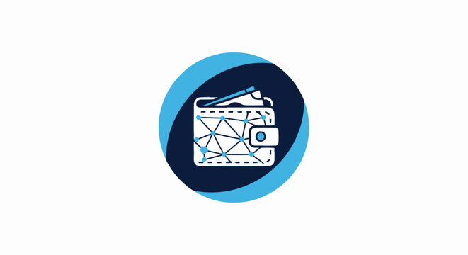 Cryptocurrency wallet icon representing digital finance and secure blockchain transactions on a white background.