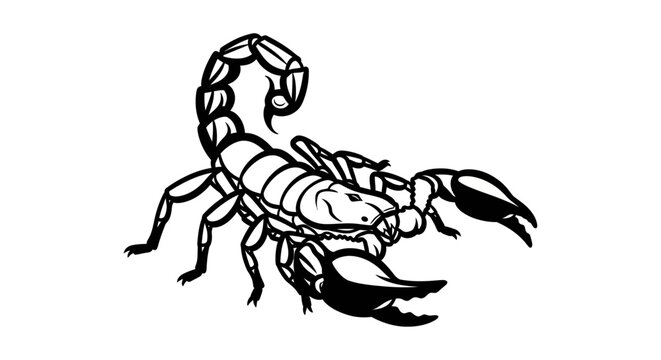 Scorpion vector icon, black scorpion illustration, zodiac sign, astrology symbol