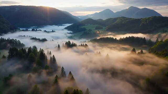 Mist River: Mountain Valley Morning Fog Flow