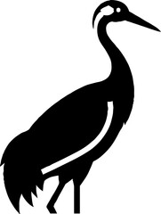 Fototapeta premium Silhouette of a tall wading bird with long beak.