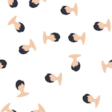 pattern braid hairstyles for women cartoon. bun ponytail, fringe lob, shag mullet braid hairstyles for women sign. seamless symbol vector illustration
