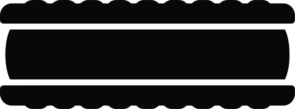 Black Blank Ticket Stub Isolated on White Background, Minimal Coupon Banner Template for Events and Promotions