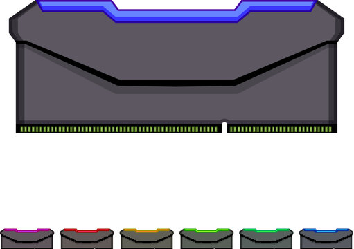 access desktop memory cartoon. board hardware, motherboard chip access desktop memory sign colorful illustration
