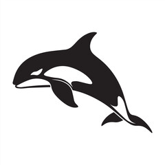 Orca killer whale black silhouette logo svg vector © LAKKHI
