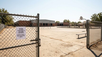 Fototapeta premium Public Cooling Shelter Entrance During Heat Emergency