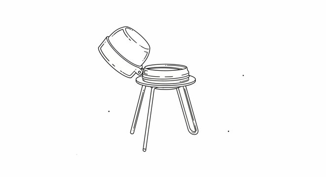 Minimalist wooden stool with curved seat and legs.