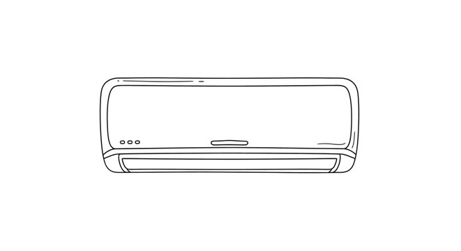 Modern wall mounted air conditioning unit illustration.