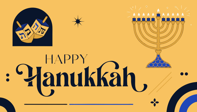 Hanukkah, Jewish holiday, menorah, Happy Hanukkah, vector greeting