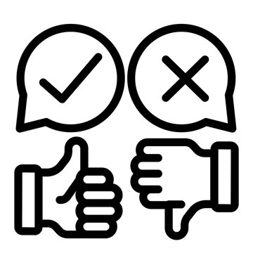 Pros and cons line icon