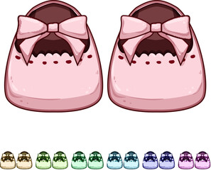 warm baby booties cartoon. tiny knit, crochet wool, cotton fleece warm baby booties sign colorful illustration © PikePicture