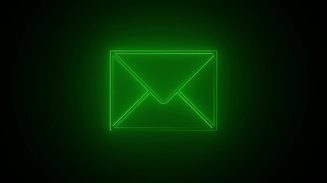 Neon Email Envelope Icon Animation with Glowing Light Effect