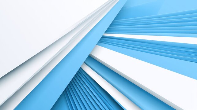 Abstract blue and white layers