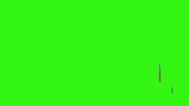 Collage of kitchen utensils falling against a vibrant green background