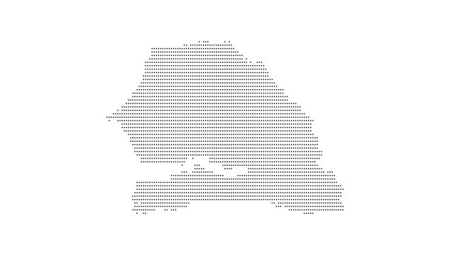 Senegal Dotted Map Vector with Halftone Dot Pattern, Geographic Country Outline, Border, National Territory Shape, West Africa Cartography Illustration for Atlas, Travel, and Infographic Design
