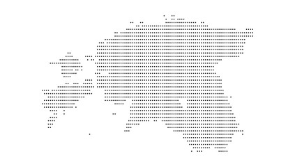 Fototapeta premium Estonia Dotted Map Vector with Halftone Dot Pattern, Geographic Country Outline, Border, National Territory Shape, Northern Europe Cartography Illustration for Atlas, Travel, and Infographic Design