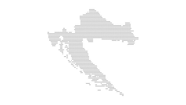 Croatia Dotted Map Vector with Halftone Dot Pattern, Geographic Country Outline, Border, National Territory Shape, Southeast Europe Cartography Illustration for Atlas, Travel, and Infographic Design