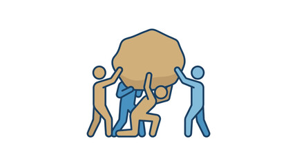 People working together carrying object. © Quensha