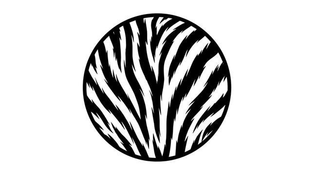 Zebra Stripe Pattern Circle Icon