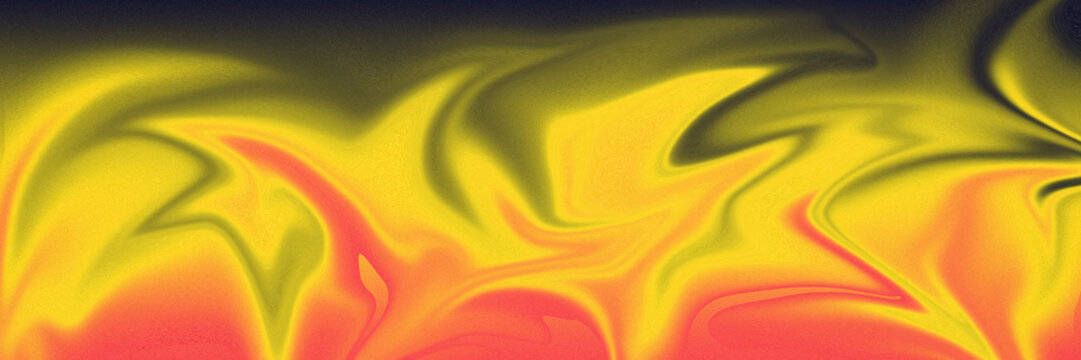 Abstract liquid fire background, vibrant yellow and orange fluid waves, psychedelic marble texture with flowing heat patterns for creative design